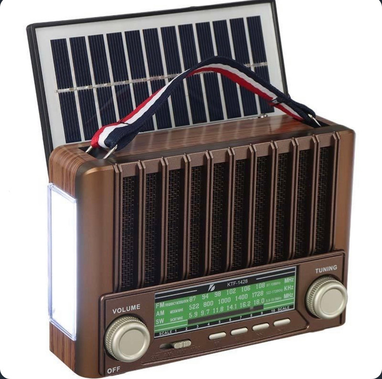 رادیو و اسپیکر شارژی خورشیدی 3 موج fm - sw - am. مدل Ktf-1428