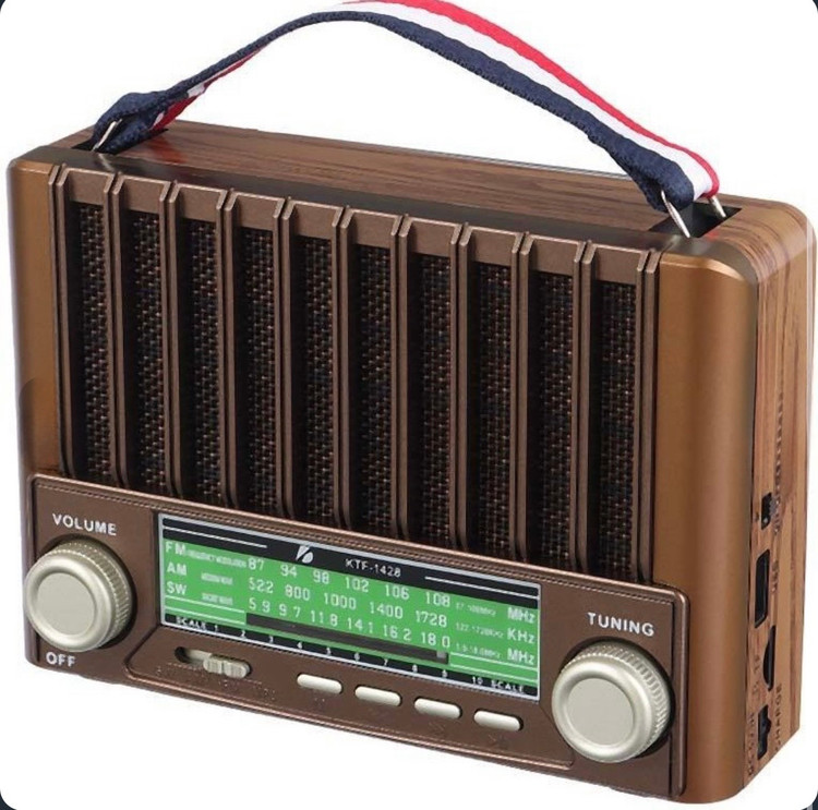 رادیو و اسپیکر شارژی خورشیدی 3 موج fm - sw - am. مدل Ktf-1428
