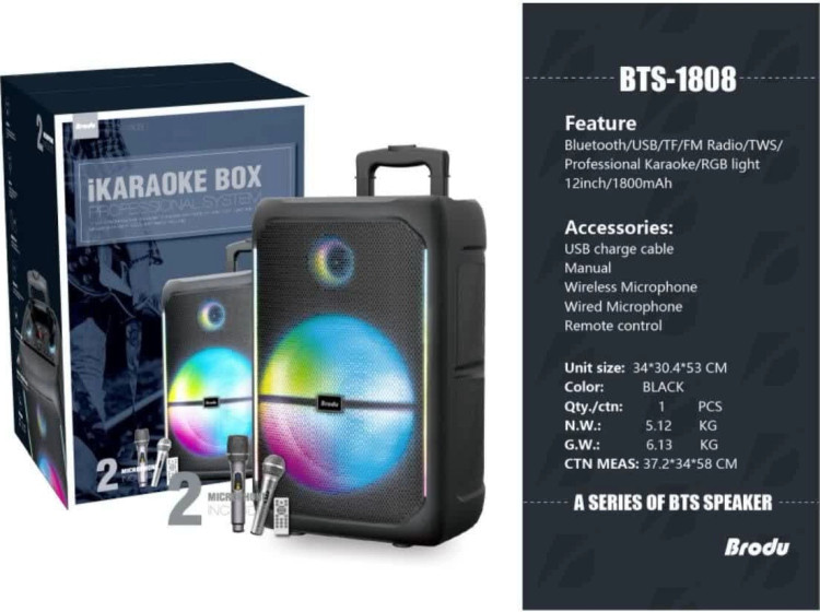 اسپیکر بلوتوثی قابل حمل مدل BTS-1808
